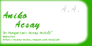 aniko acsay business card